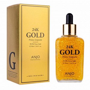 Золотая сыворотка с антивозрастным и отбеливающим эффектами ANJO PROFESSIONAL 24K GOLD PRIME AMPOULE 90ml