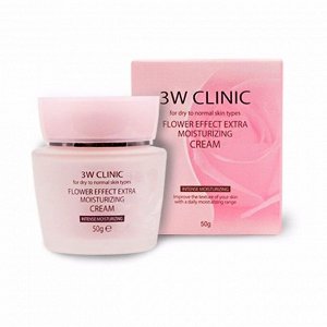 Увлажняющий крем с цветочными экстрактами (50мл) 3W CLINIC FLOWER EFFECT EXTRA MOISTURIZING CREAM (50ml)