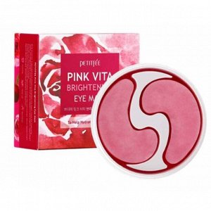 Осветляющие патчи для глаз на основе эссенции розовой воды (60шт) PETITFEE PINK VITA BRIGHTENING EYE MASK (60ea)