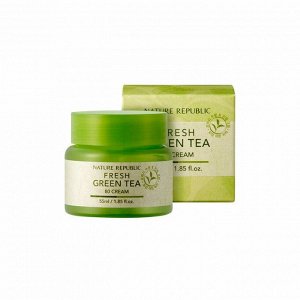 Освежающий крем для лица с 80% экстрактом зеленого чая (55мл)  NATURE REPUBLIC FRESH GREEN TEA 80 CREAM (55ml)