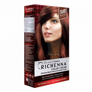 Крем-краска для волос с хной #Темно красное дерево (60мл+60мл) RICHENNA COLOR CREAM (HENNA) 5MB #DARK MAHOGANY (60ml+60ml)