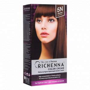 Крем-краска для волос с хной #Каштановый (60мл+60мл) RICHENNA COLOR CREAM (HENNA) 5N #CHESTNUT (60ml+60ml)