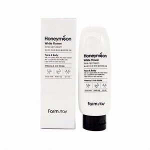 Осветляющий крем с комплексом белых цветов (150мл) FARM STAY HONEYMOON WHITE FLOWER TONE-UP CREAM (150ml)