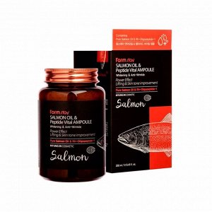 Сыворотка с лососевым маслом и пептидами (250мл) FARM STAY SALMON OIL & PEPTIDE VITAL AMPOULE (250ml)