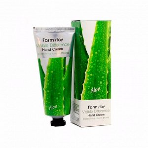 Крем для рук с экстрактом алое (100мл) FARM STAY VISIBLE DIFFERENCE HAND CREAM ALOE (100ml)