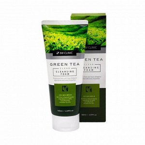 3W Пенка д/умывания с экстр.зеленого чая "Green Tea Clear Cleansing Foam" 180мл.