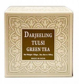 Чай зелёный крупнолистовой с тулси Darjeeling Tulsi Green Tea 100 гр.