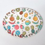 Заготовка для вязания &quot;Овал. Фруктовая корзинка&quot;, донышко фанера, 20*15 см
