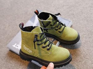 Детские  ботинки для  мальчиков, цвет зеленый