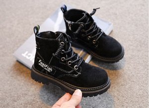 Детские ботинки для  мальчиков, цвет черный