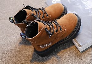 Детские ботинки для  мальчиков, цвет коричневый