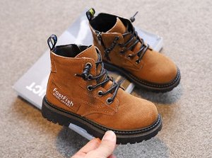 Детские ботинки для  мальчиков, цвет коричневый