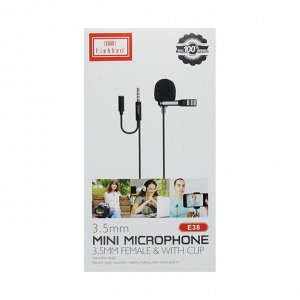 Мини микрофон петличный для девайсов Earldom E38 с входом 2in1 Jack 3.5mm