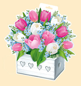 Вырубной плакат "Ящик с тюльпанами"
