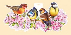 Вырубной плакат "Птицы на ветке"