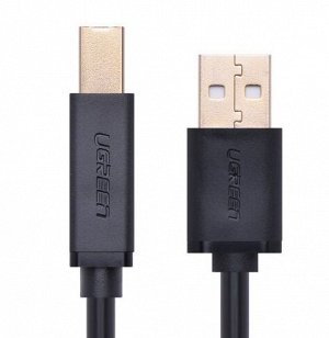Кабель соединительный USB 2.0 AM-BM, ИБП 5,0 м.  позолоченный (для оргтехники) Ugreen