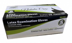 NATALIE CARE®️Перчатки латексные,  медицинские, одноразовые, неопудренные, нестерильные, чёрные, размер "S", 100 шт/упак.