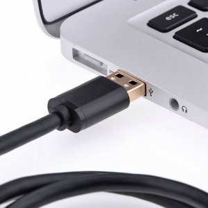 Кабель удлинительный USB 3.0 АМ-AF 3,0 м. круглый черный Ugreen