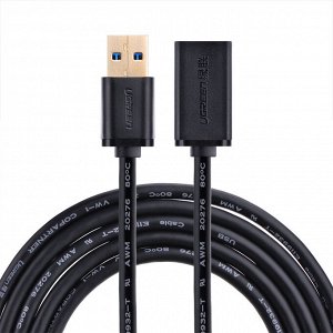 Кабель удлинительный USB 3.0 АМ-AF 3,0 м. круглый черный Ugreen