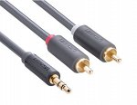 Кабель переходник аудио-видео 3.5 мм.- 2RCA, 2,00 м.