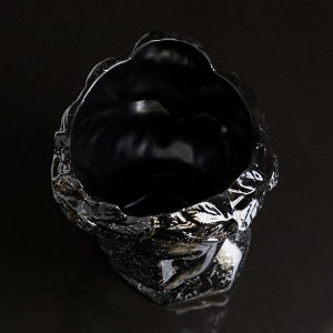 Фигурное кашпо "Афина", чёрный мрамор, 19 см