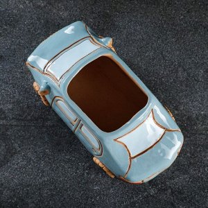 Фигурное кашпо "Машинка" голубая 1,3л 9,5х23х11,5см