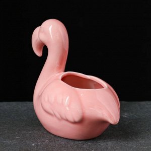 Кашпо фигурное "Фламинго" розовое 13*12см
