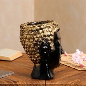 Кашпо "Будда", черное золото, 16х14х21 см, 0.4 л
