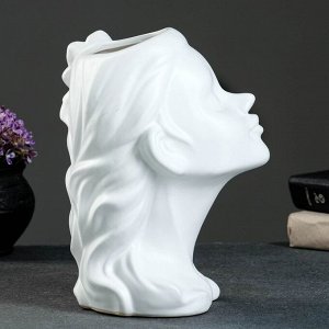 Кашпо фигурное "Голова девушки", белое 26х19х15 см