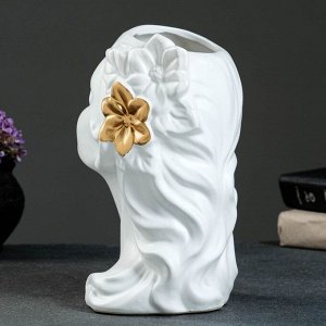 Кашпо фигурное "Голова девушки", белое 26х19х15 см