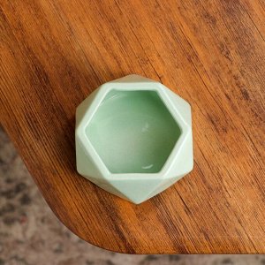 Кашпо "Оригами", зелёное, керамика, 0.2 л