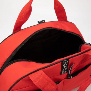 Сумка спортивная на молнии с подкладкой, 4 наружных кармана, цвет красный