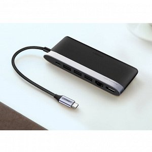 Конвертер USB-C to 3*USB 3.0 + HDMI+Gigabit+PD 6 в 1 (CM222)
