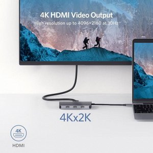 Конвертер USB-C 6 в 1 с PD (CM212)