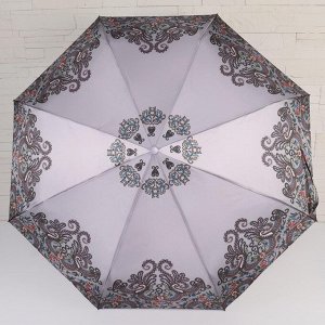 Зонт автоматический «Цветочный узор», 3 сложения, 8 спиц, R = 50 см, цвет МИКС