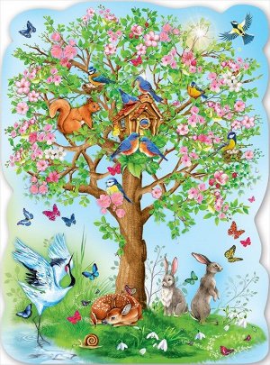 Вырубной плакат "Весеннее дерево"