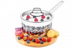 Ковш 2,5 л ГАРМОНИЯ ВКУСА &quot;Серебро Ирисы&quot; черные С КРЫШКОЙ ф18, 35*19,5*16 см