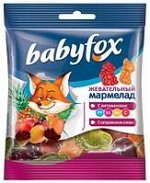 «BabyFox», мармелад жевательный с соком ягод и фруктов, 1/30 гр.