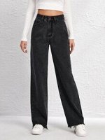 SHEIN Широкие джинсы с высокой талией