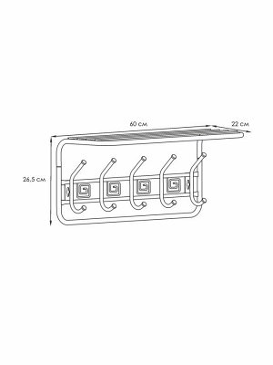 Вешалка с полкой Ажур 60, длина 60см