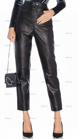 Плотные брюки МОМ  прессованная кожа НОРМА+БАТАЛЫ цвета: микс