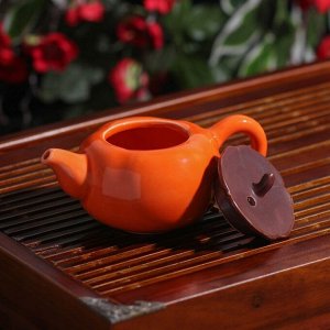 Набор для чайной церемонии керамический «Оранж», 6 предметов: 4 пиалы 30 мл, чайник 150 мл, чахай 210 мл, цвет оранжевый
