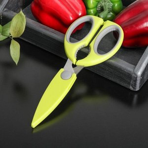 Ножницы кухонные Доляна «Эльба», 22 см, цвет зелёный