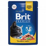 Brit Premium пауч 85гр д/кош Gravy Лосось/Форель/Соус (1/14)