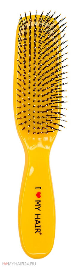 Парикмахерская щетка I LOVE MY HAIR "Spider Classic" 1501 желтая глянцевая M