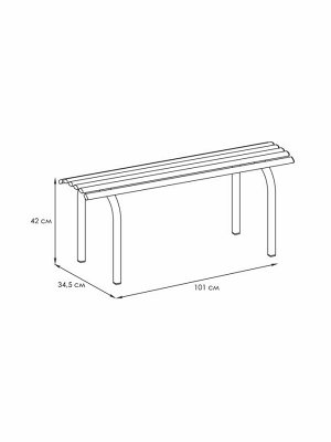 Скамейка металлическая № 1  1010*345*420 мм