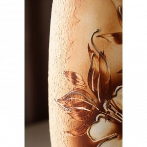 Ваза керамическая "Ромина", настольная, под шамот, цветы, 40 см, авторская работа