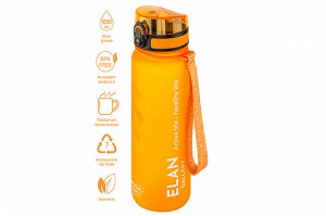 Бутылка для воды 1000 мл 7,8*7,8*28,5 см "Style Matte" с углублениями д/пальцев оранжевая