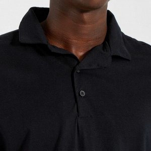Рубашка поло с V-образным вырезом - черный