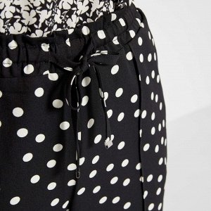 Легкие брюки с цветочным рисунком - черный